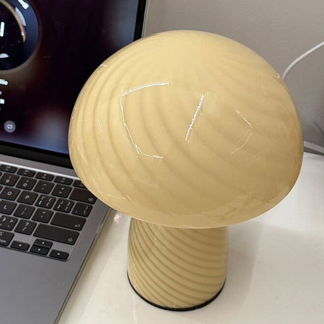 Modern Minimalist Mushroom Glass 1-Light Table Lamp Lumendat