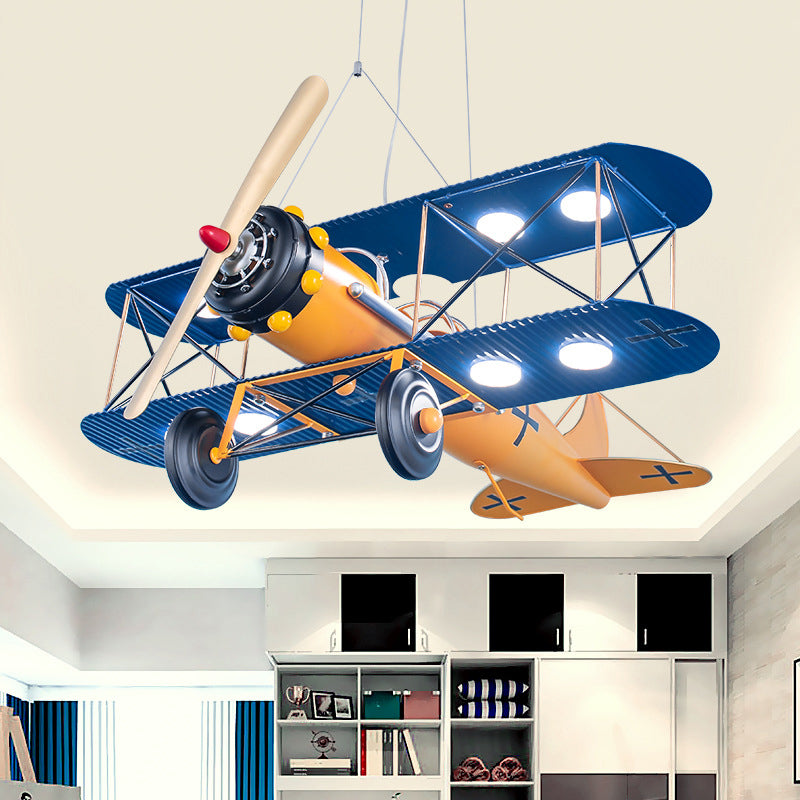 Lumendat Contemporary Creative Kids Aircraft Hardware Acrylic LED Chandelier For Bedroom Lumendat