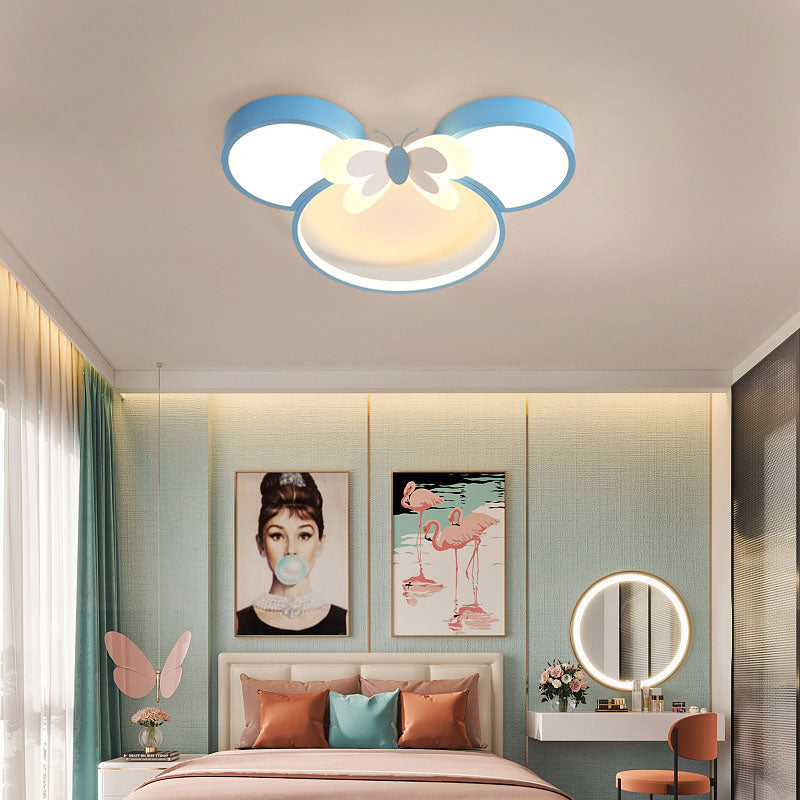 Lumendat Modern Creative Minimalist Wrought Iron Cartoon Mouse LED Flush Mount Ceiling Light Lumendat