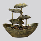 Creative Lotus Leaf Yuanbao Flowing Fountain LED Decorative Table Lamp Lumendat