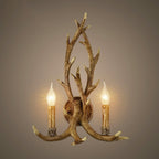 Industrial Resin Retro Antler 2-Light Creative Wall Sconce Lamp