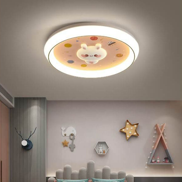 Lumendat Modern Cartoon Rabbit Children's Iron LED Flush Mount Ceiling Light Lumendat