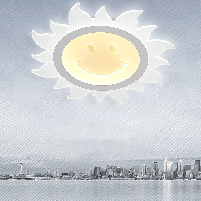Creative Cartoon Smiley Sun LED Flush Mount Ceiling Light Lumendat