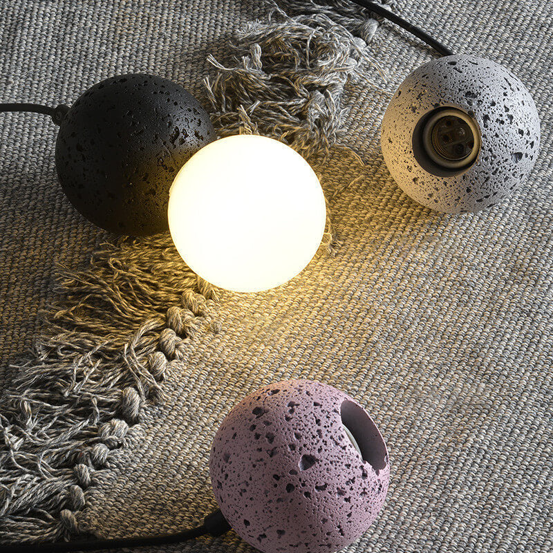 Contemporary Scandinavian Orb Terrazzo 1-light Pendant Light for Bedroom BulbSquare