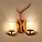 Traditional Vintage Resin Iron Antler 1/2 Light Wall Sconce Lamp For Hallway