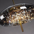 Contemporary Scandinavian Cylinder Oval Glass 1-light Pendant Light for Bedroom Lumendat