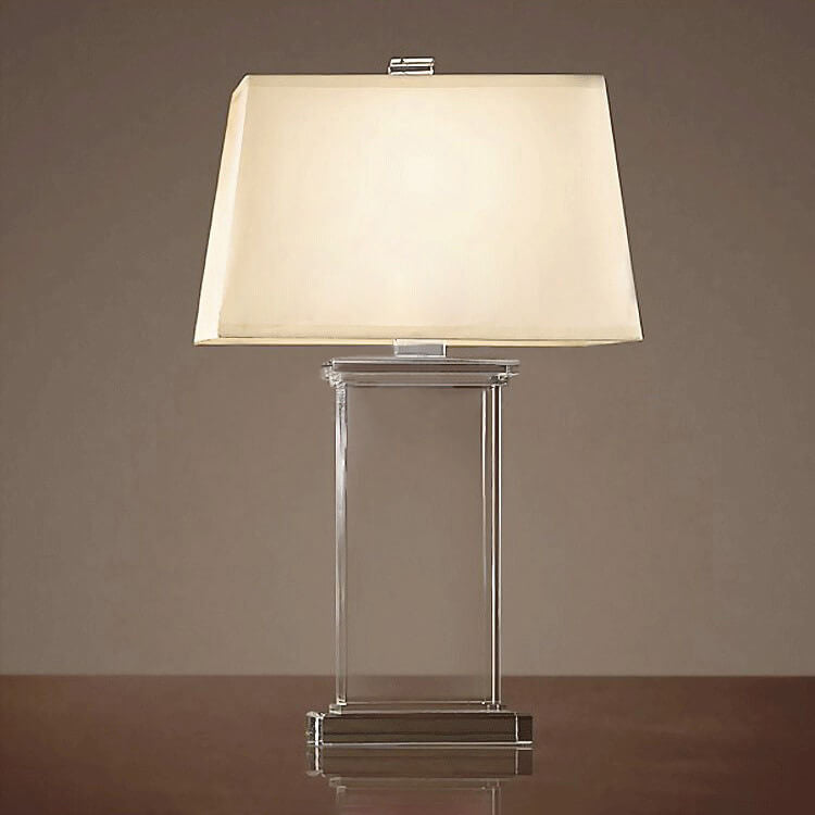 Modern Fabric Lampshade Crystal Base 1-Light Table Lamp Lumendat