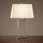 Modern Fabric Lampshade Crystal Base 1-Light Table Lamp Lumendat