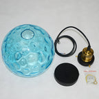 Contemporary Coastal Orb Aqua Glass 1-light Pendant Light for Bedroom BulbSquare