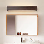 Modern Chinese Walnut Square Bar Vanity LED Wall Sconce Lamp