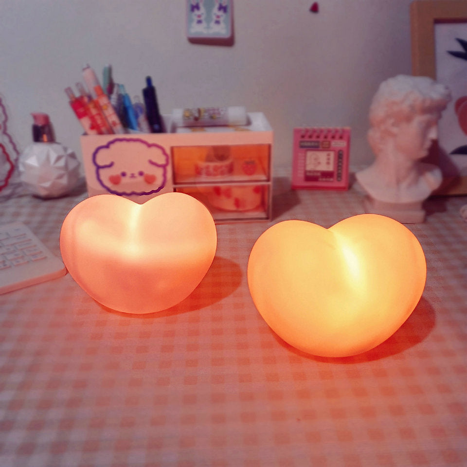 Contemporary Creative Rubber Coating Heart LED Night Light Table Lamp For Bedroom Lumendat