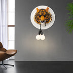 Italian Creative Tiger Totem Resin PVC Shade 1-Light Wall Sconce Lamp Lumendat