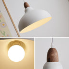 Traditional Japanese Solid Wood Dome Round Hardware 1-Light Pendant Light For Living Room Lumendat