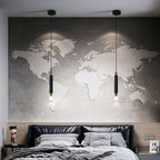 Modern Minimalist Cylinder Aluminum Acrylic LED Pendant Light for Bedroom BulbSquare