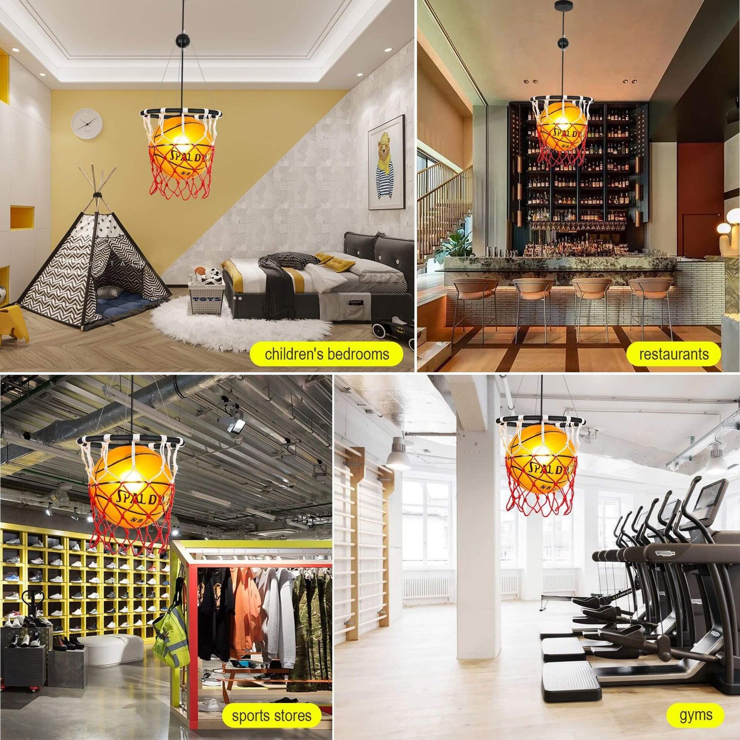 Modern Creative Basketball Iron Glass Mesh Rope 1-light Pendant Light