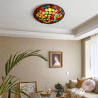 European Tiffany Hardware Shell 1-Light Flush Mount Lighting