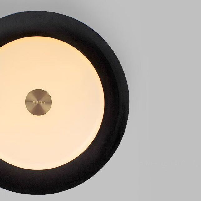Contemporary Scandinavian Round Aluminum Acrylic Copper LED Semi-Flush Mount Ceiling Light For Living Room