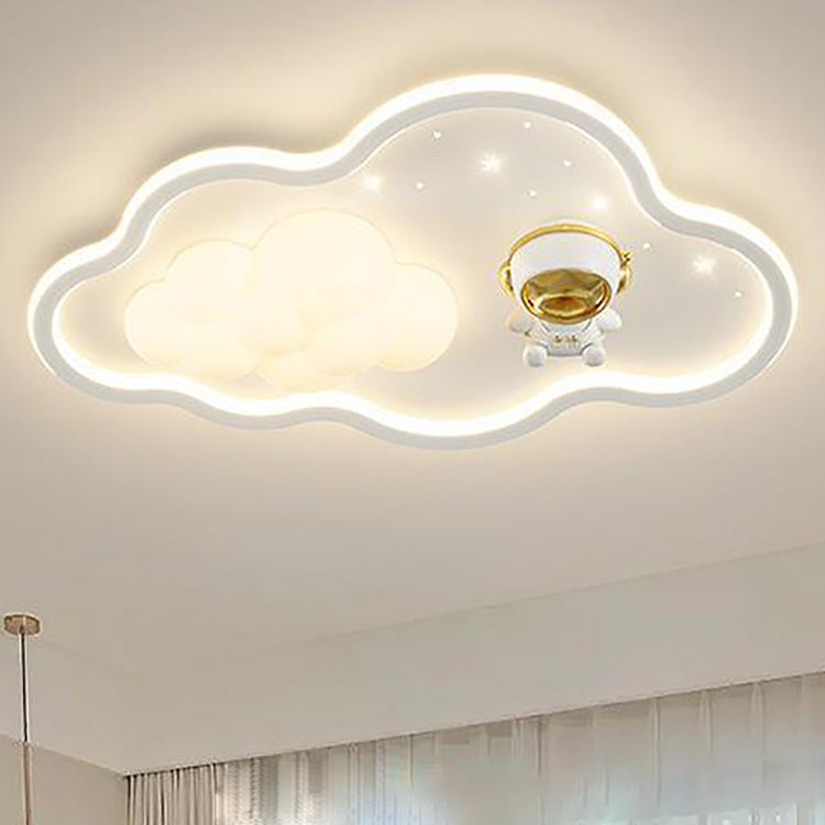 Lumendat Modern Art Deco Kids Iron PE Cloud Rainbow Semicircular Astronaut LED Flush Mount Ceiling Light For Bedroom Lumendat