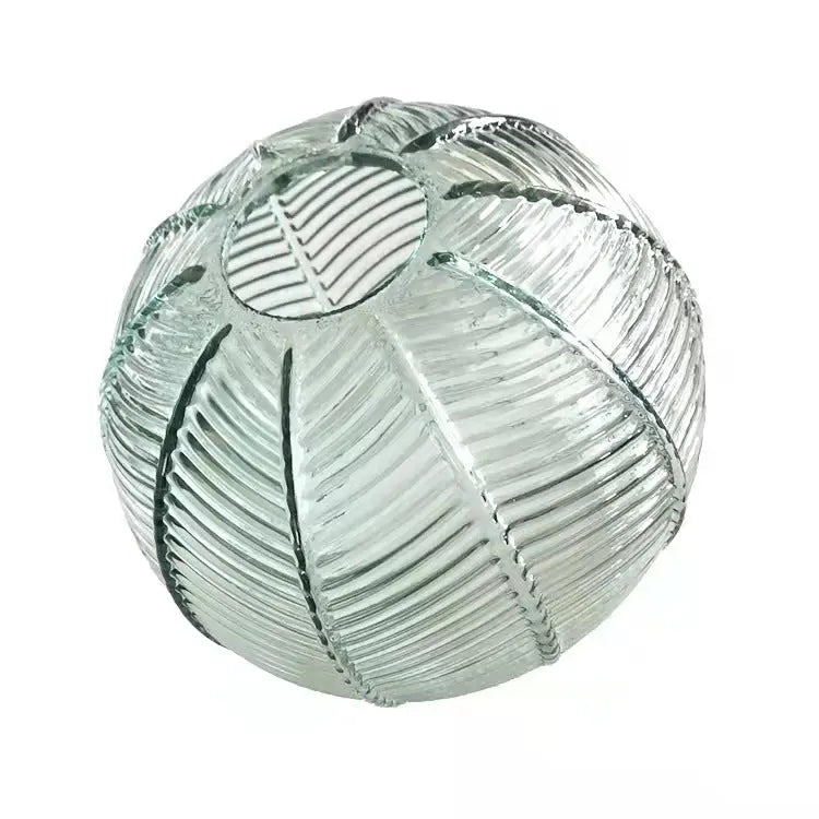 Contemporary Simplicity Green Leaf Patterned Glass Ball Shade 1-light Pendant Light for Living Room Lumendat