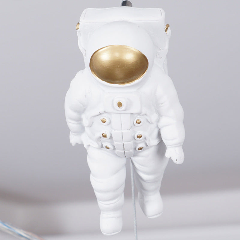 Lumendat Contemporary Creative Iron Resin Space Satellite Astronaut 4-Light Chandelier For Bedroom Lumendat