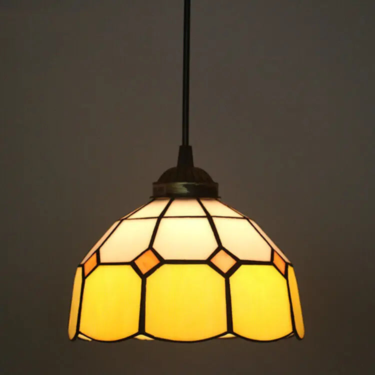 Tiffany Stained Glass Dome Shade European 1-light Pendant Light Lumendat