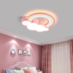 Childlike Cartoon Rainbow Cloud Design LED Flush Mount Light Lumendat