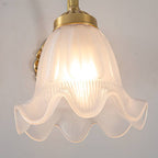 European Vintage Floral Copper Glass 1-Light Wall Sconce Lamp Lumendat