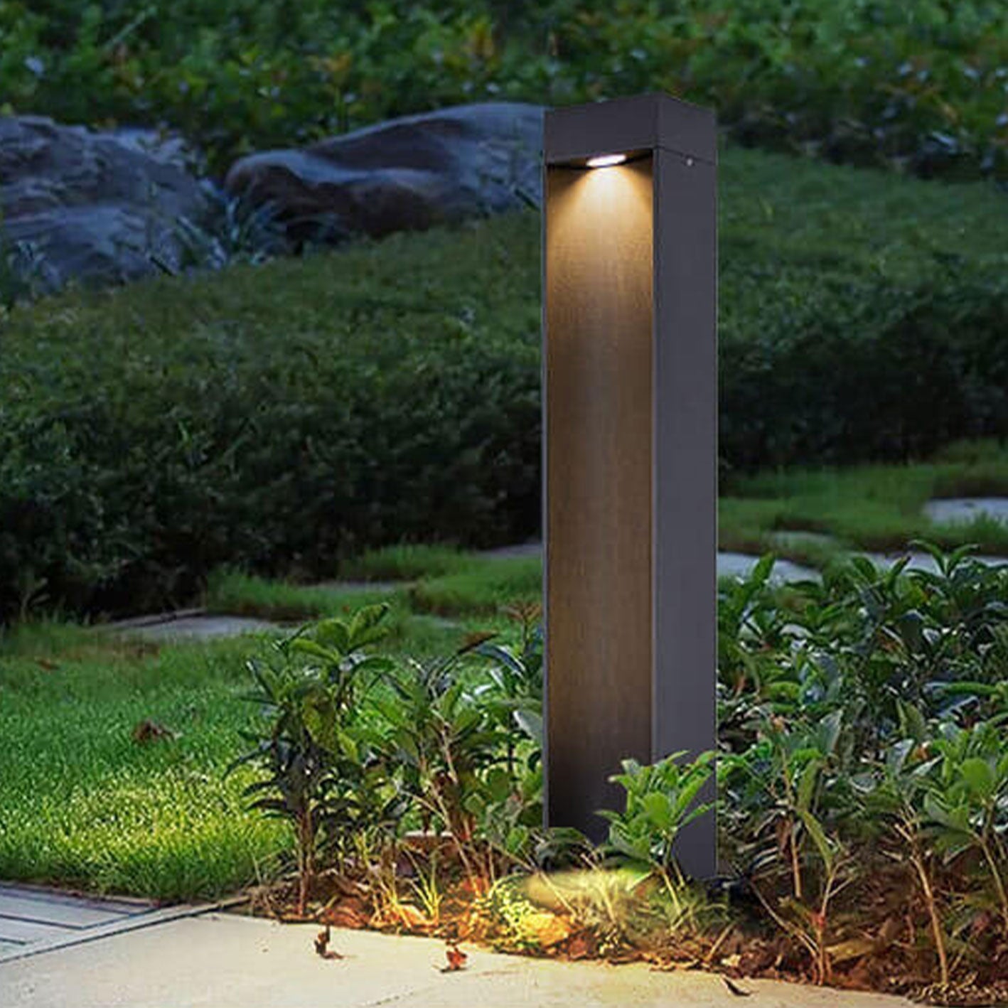 Simple Square Lawn Light Aluminum LED Outdoor Garden Path Lamp Lumendat
