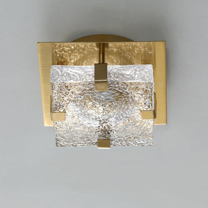 Nordic Luxury Crystal Cube LED Semi-flush Mount Ceiling Light