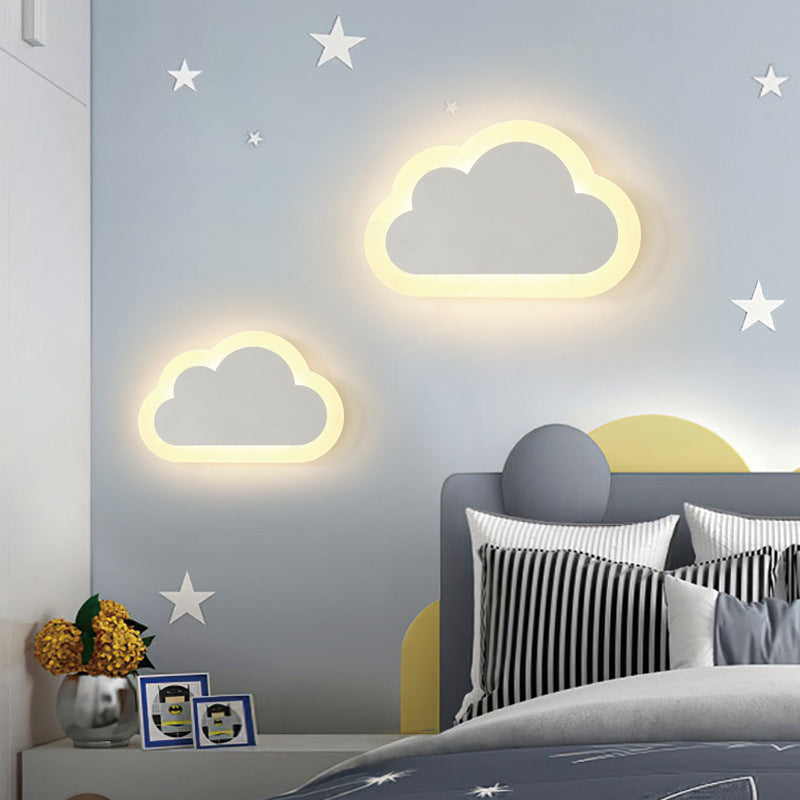 Lumendat Contemporary Simplicity Aluminum Cloud Frame Silicone Strip LED Kids Wall Sconce Lamp For Bedroom Lumendat