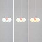 Lumendat Contemporary Creative Cream Hardware Crystal Decor PE Round Shade 3-Light Kids Chandelier For Living Room Lumendat