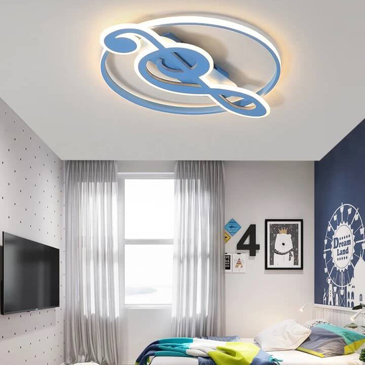 Nordic Creative Music Notes Design LED Flush Mount Ceiling Light BulbSquare
