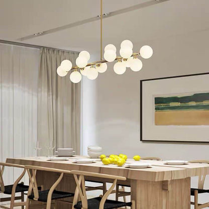 Nordic Light Luxury Magic Bean Glass Ball 16-light Island Light Chandelier