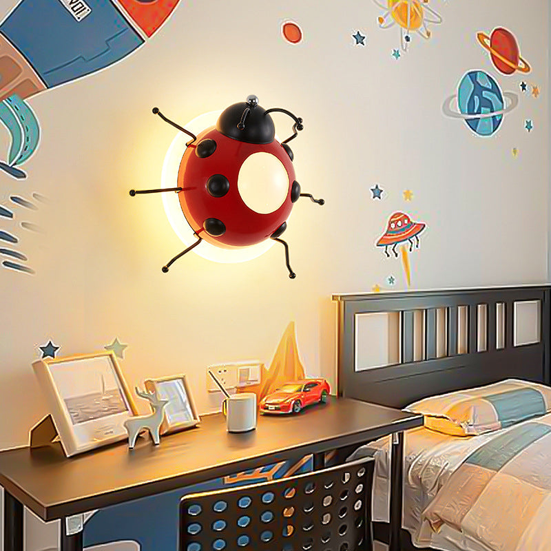 Lumendat Contemporary Creative Cartoon Beetle Acrylic LED Kids Wall Sconce Lamp For Bedroom Lumendat