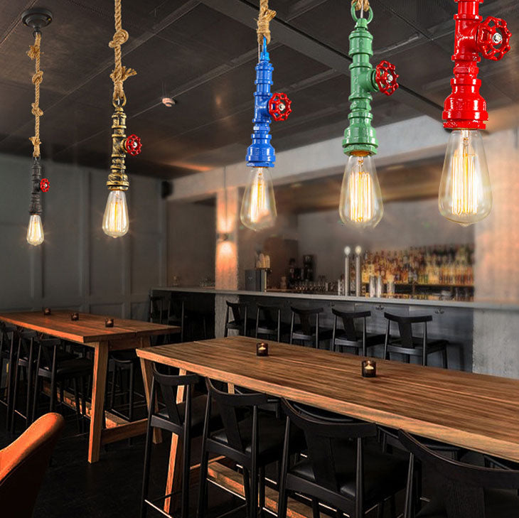 Modern Vintage Industrial Twine Iron 1-light Pendant Light