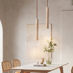 Japanese Wabi Sabi Yellow Travertine Cylinder 1-light Pendant Light BulbSquare
