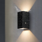 Modern Solar Black Rectangular Die-Cast Aluminum Solar LED Outdoor Wall Light Lumendat