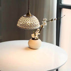 Vintage Ceramic Lattice Design 1 - Light Pendant Light BulbSquare
