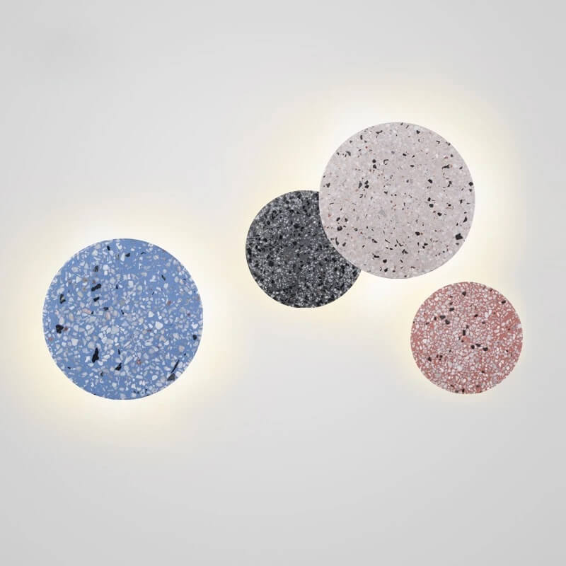 European Modern Round Textured Marble LED Wall Sconce Lamp Lumendat