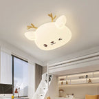 Lumendat Modern Simplicity Kids Iron PE Deer Elliptical LED Flush Mount Ceiling Light For Bedroom Lumendat