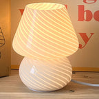 Modern Minimalist Striped Mushroom Glass 1-Light Table Lamp Lumendat
