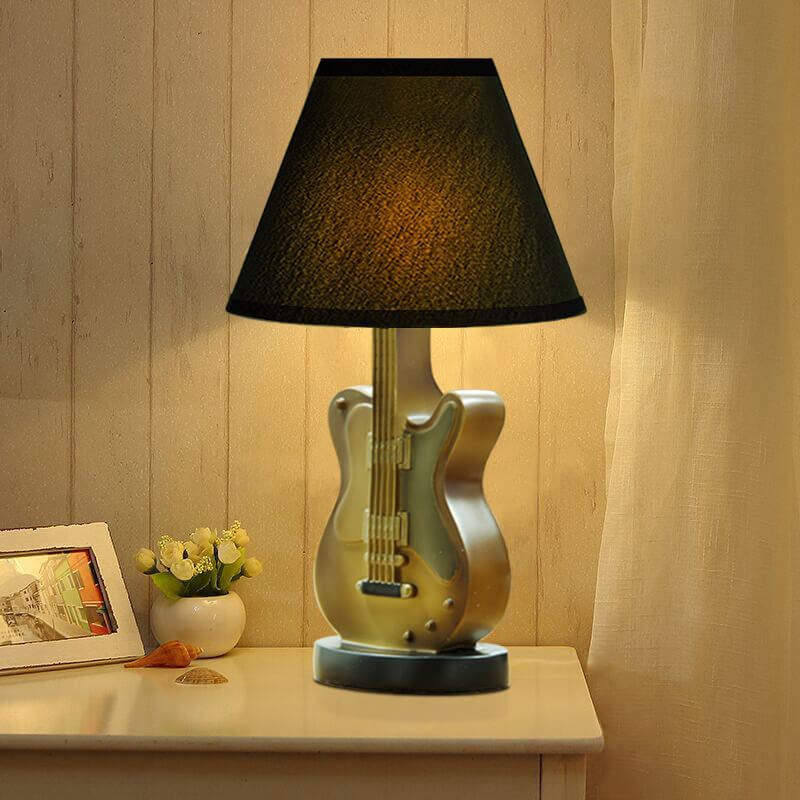 Lumendat Cartoon Creative Fabric Shade Guitar 1-Light Table Lamp Lumendat