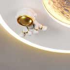 Lumendat Contemporary Creative Resin Moon Astronaut Acrylic Cloud Shape LED Kids Flush Mount Ceiling Light For Living Room Lumendat