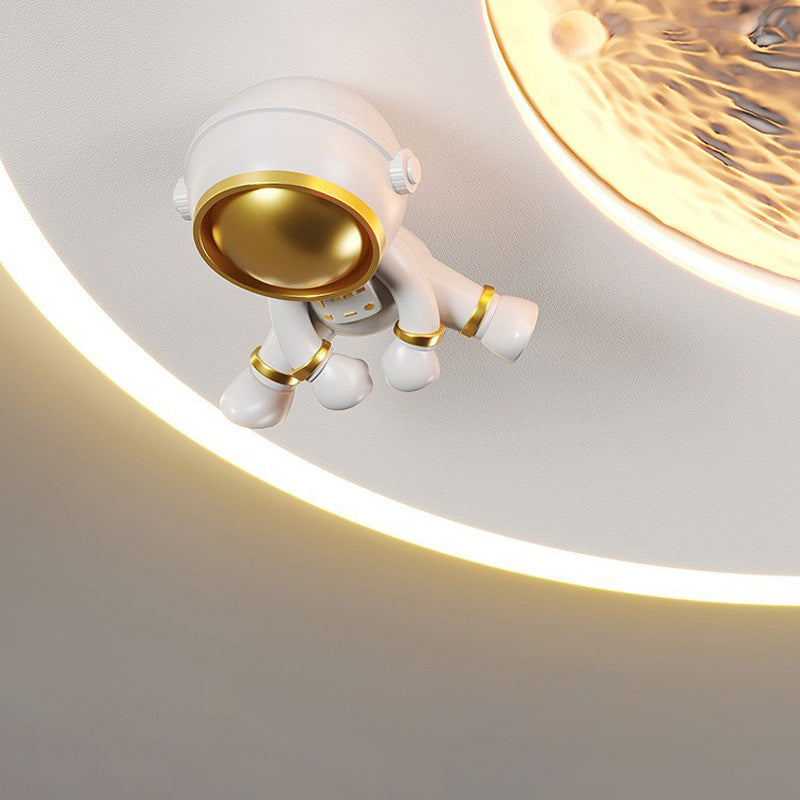 Lumendat Contemporary Creative Resin Moon Astronaut Acrylic Cloud Shape LED Kids Flush Mount Ceiling Light For Living Room Lumendat