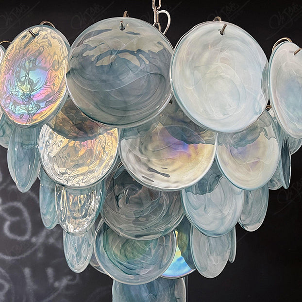 Traditional French Flower Shaped Iron Glass 5/9/12 Light Chandelier for Living Room