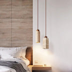 Japanese Wabi-sabi Solid Wood Stone 1/2/3-light Island Light Chandelier BulbSquare
