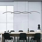 Nordic Minimalist Long Strip Wave Design Island Light LED Chandelier Lumendat