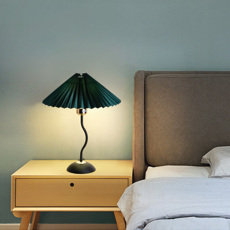 Modern Minimalist Pleated Umbrella Bending Base 1-Light Table Lamp Lumendat