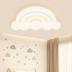 Lumendat Contemporary Creative Cartoon Acrylic Cloud Rainbow Design LED Kids Flush Mount Ceiling Light For Bedroom Lumendat