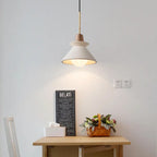 Nordic Minimalist White Cement 1-light Tapered Pendant Light Lumendat